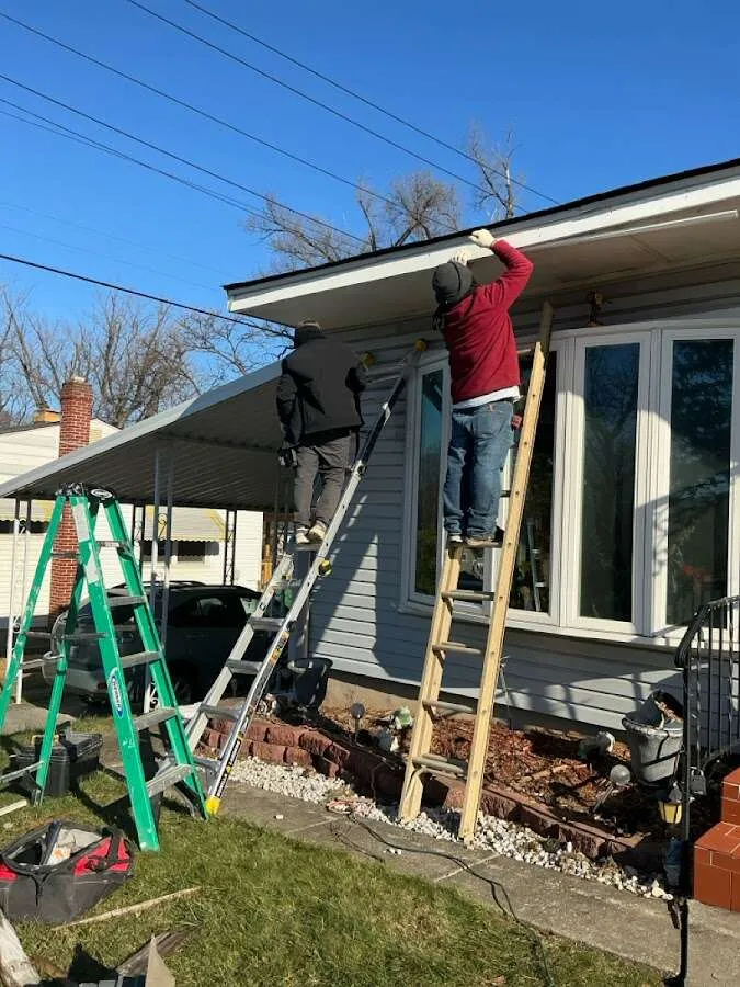 Restoration crew performing exterior repair in Findlay